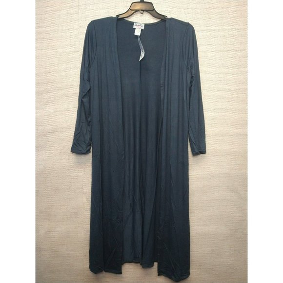 Casual Long Flowy Drape Duster Cardigan Soft Open Front Lightweight Cover up - Picture 2 of 5